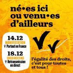 Sud CT Région Occitanie : Né.e.s ici ou venu.e.s d'ailleurs, l'égalité des droits, c'est pour toutes et tous ! Appel unitaire à se mobiliser les 14 et 18 décembre 2024 